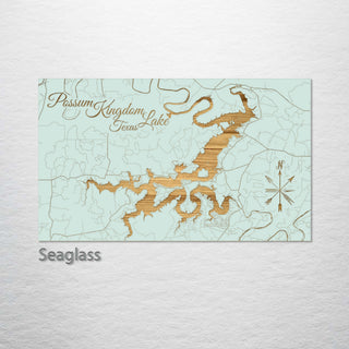 Possum Kingdom Lake, Texas Engraved Map (Standard)