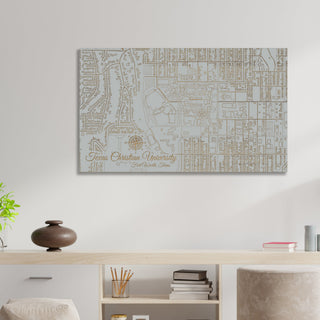 Texas Christian University Campus Engraved Map (Standard)