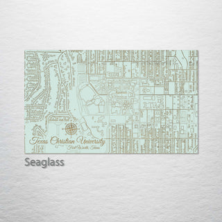 Texas Christian University Campus Engraved Map (Standard)