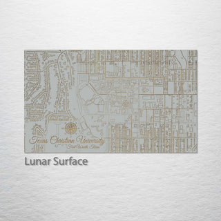 Texas Christian University Campus Engraved Map (Standard)
