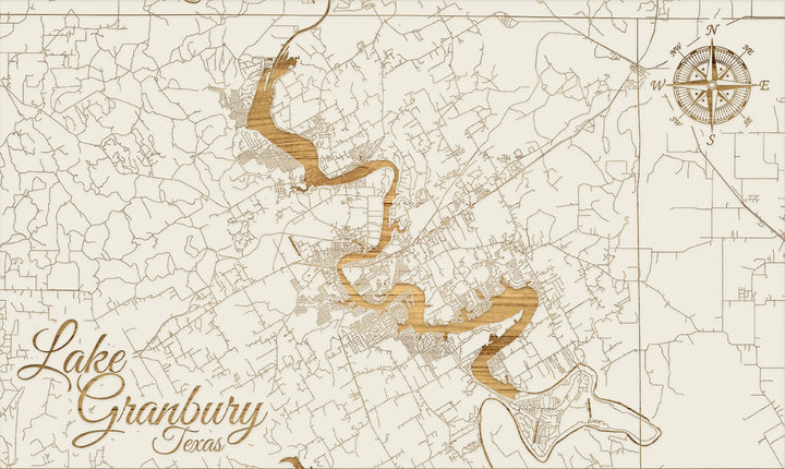 FP0701 - Lake Granbury, TX Engraved Map (Standard)