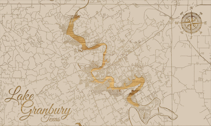 FP0701 - Lake Granbury, TX Engraved Map (Standard)