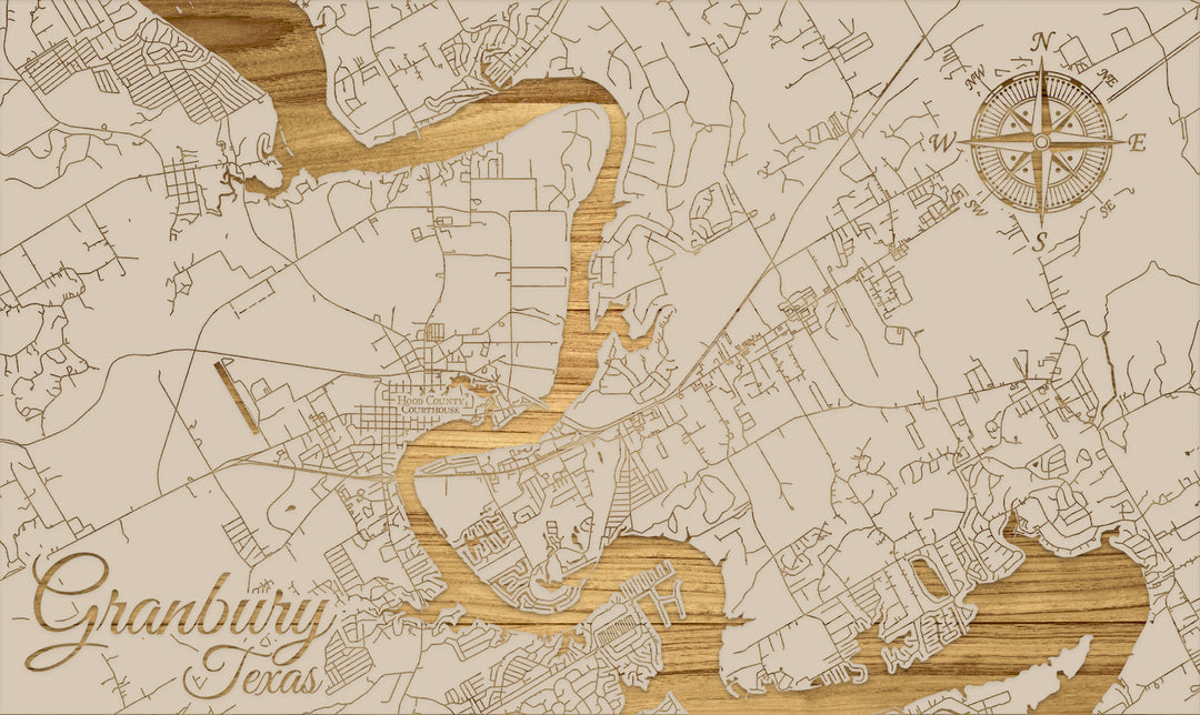 FP0701 - Granbury, TX Engraved Map (Standard)