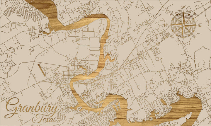FP0701 - Granbury, TX Engraved Map (Standard)