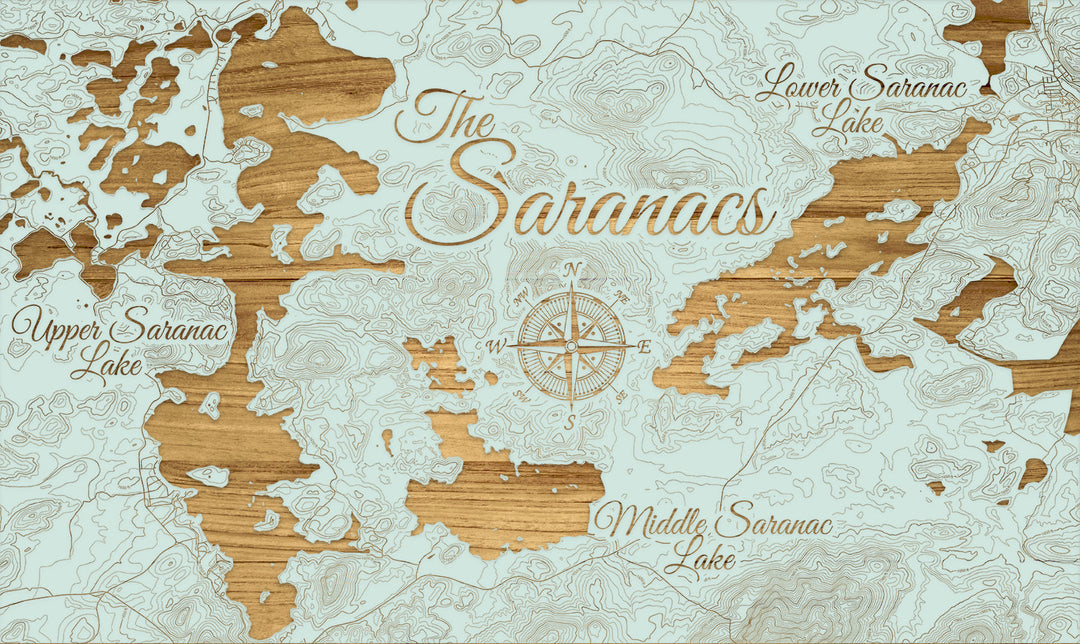 FP1112 - The Saranacs, NY Engraved Map (Silver)