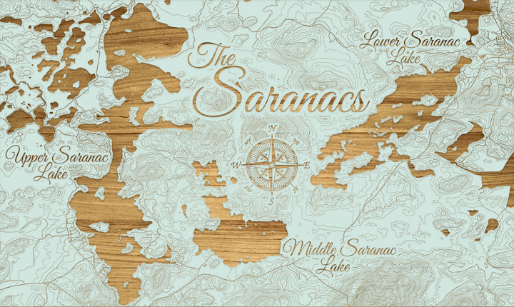 FP1112 - The Saranacs, NY Engraved Map (Silver)