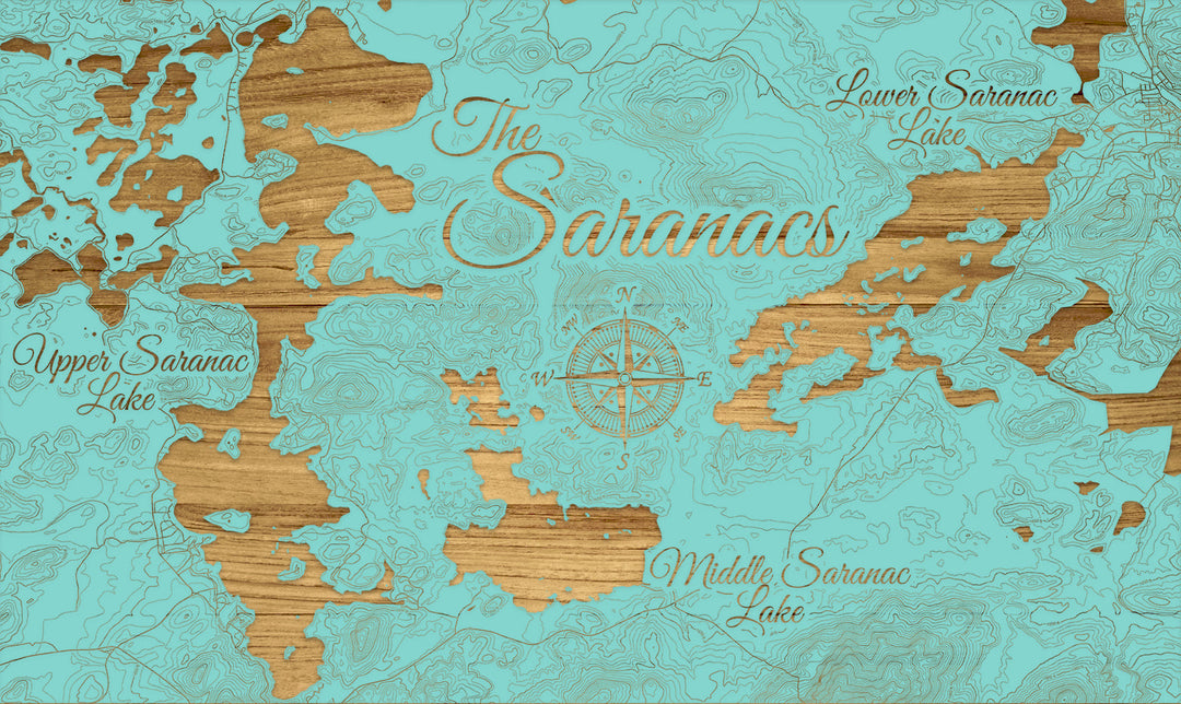 FP1112 - The Saranacs, NY Engraved Map (Silver)