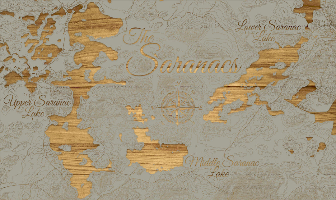 FP1112 - The Saranacs, NY Engraved Map (Silver)