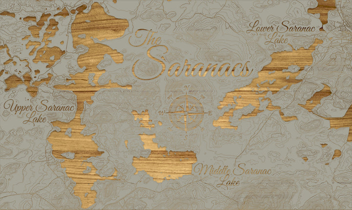 FP1112 - The Saranacs, NY Engraved Map (Silver)