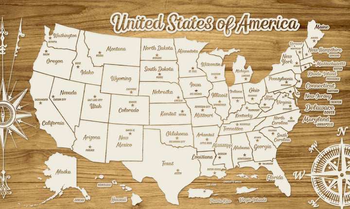 FP0592 - GG US Engraved Map (Gold)