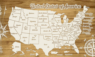 Exclusive - GG US Engraved Wood Wall Map