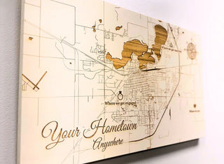 FireP1000 Customily Engraved Wood Map