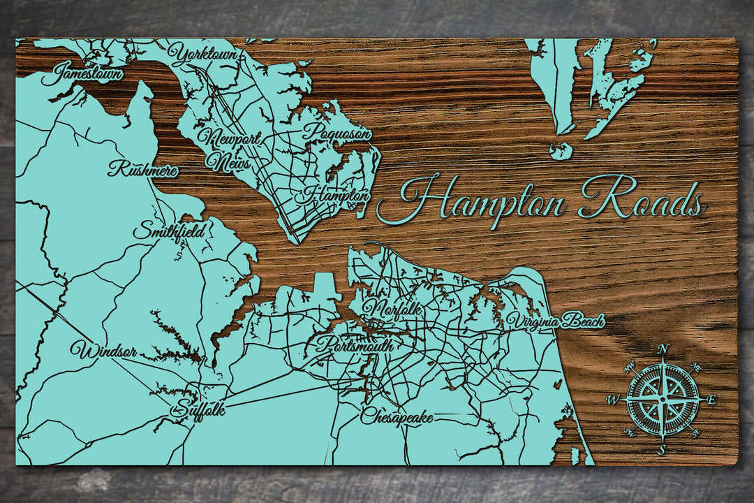 FP0528 - Hampton Roads Engraved Map (Standard)