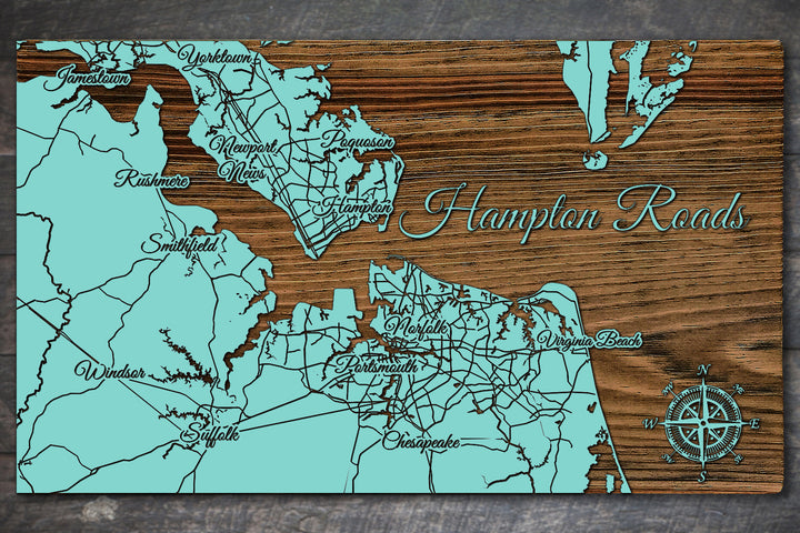 FP0528 - Hampton Roads Engraved Map (Standard)