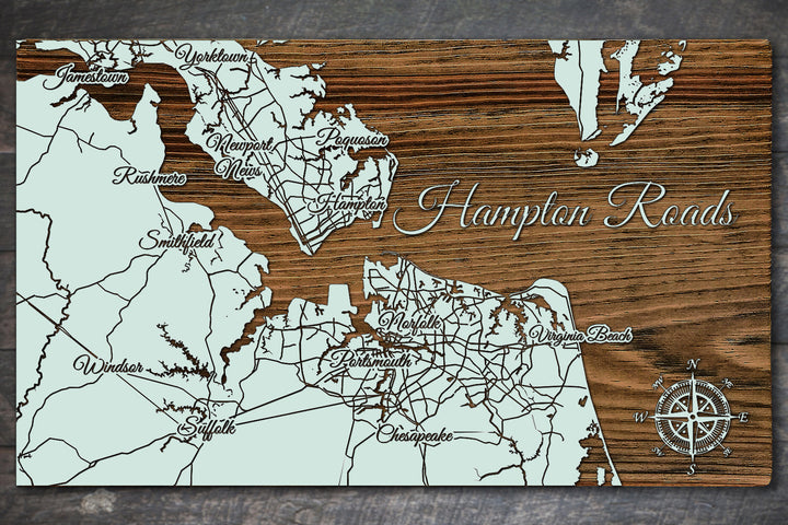 FP0528 - Hampton Roads Engraved Map (Standard)
