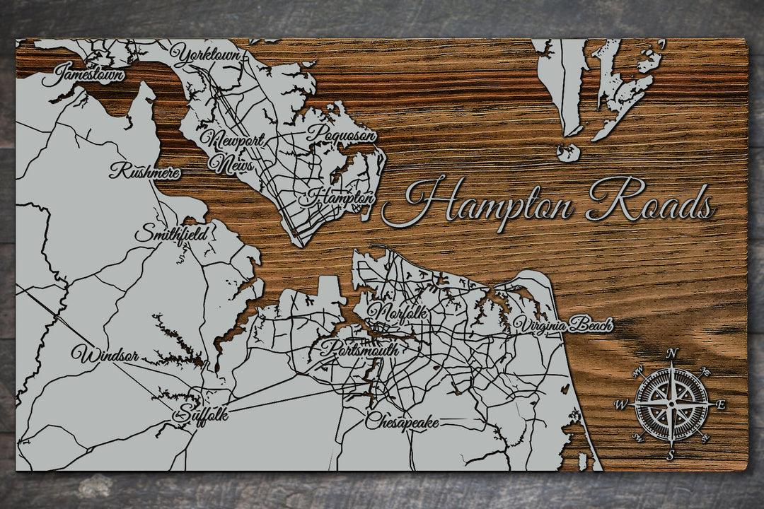 FP0528 - Hampton Roads Engraved Map (Standard)