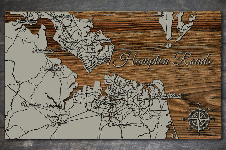 FP0528 - Hampton Roads Engraved Map (Standard)