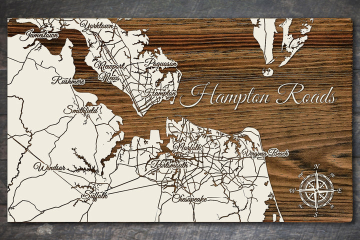 FP0528 - Hampton Roads Engraved Map (Standard)