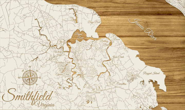 FP0528 - Smithfield, VA Engraved Map (Standard)