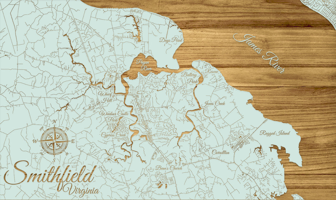 FP0528 - Smithfield, VA Engraved Map (Standard)