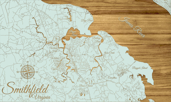 FP0528 - Smithfield, VA Engraved Map (Standard)