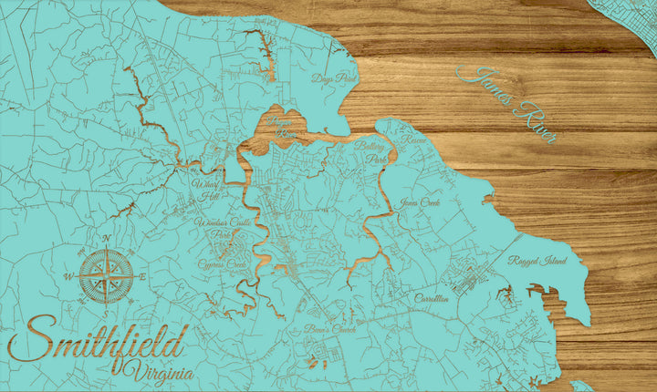 FP0528 - Smithfield, VA Engraved Map (Standard)