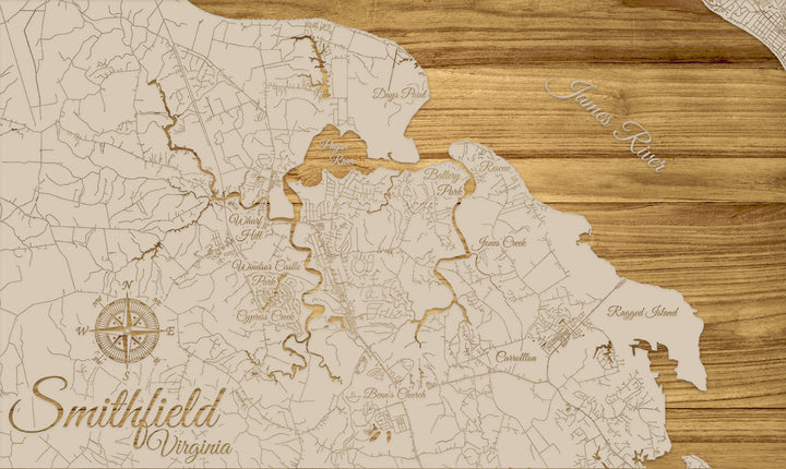 FP0528 - Smithfield, VA Engraved Map (Standard)