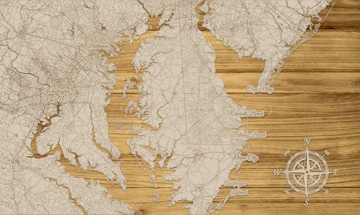 FP1263 - Chesapeake Area, VA Engraved Map (Standard)
