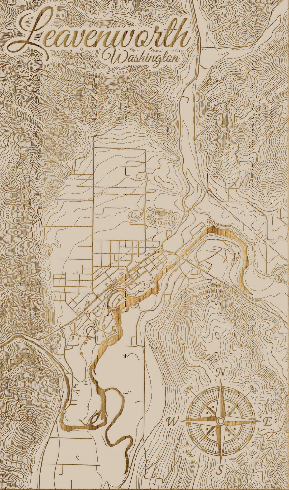 FP0992 - Leavenworth, WA Engraved Map (Standard)