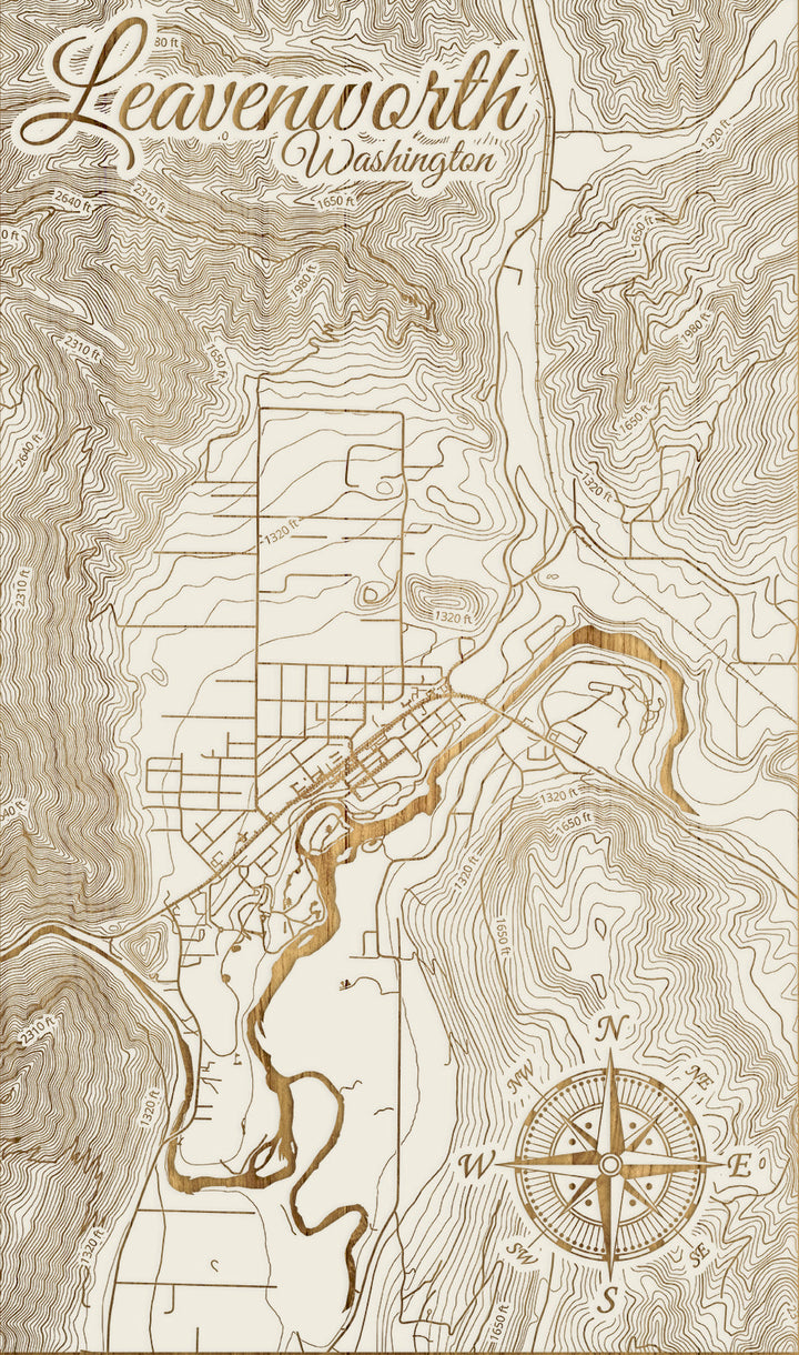 FP0992 - Leavenworth, WA Engraved Map (Standard)