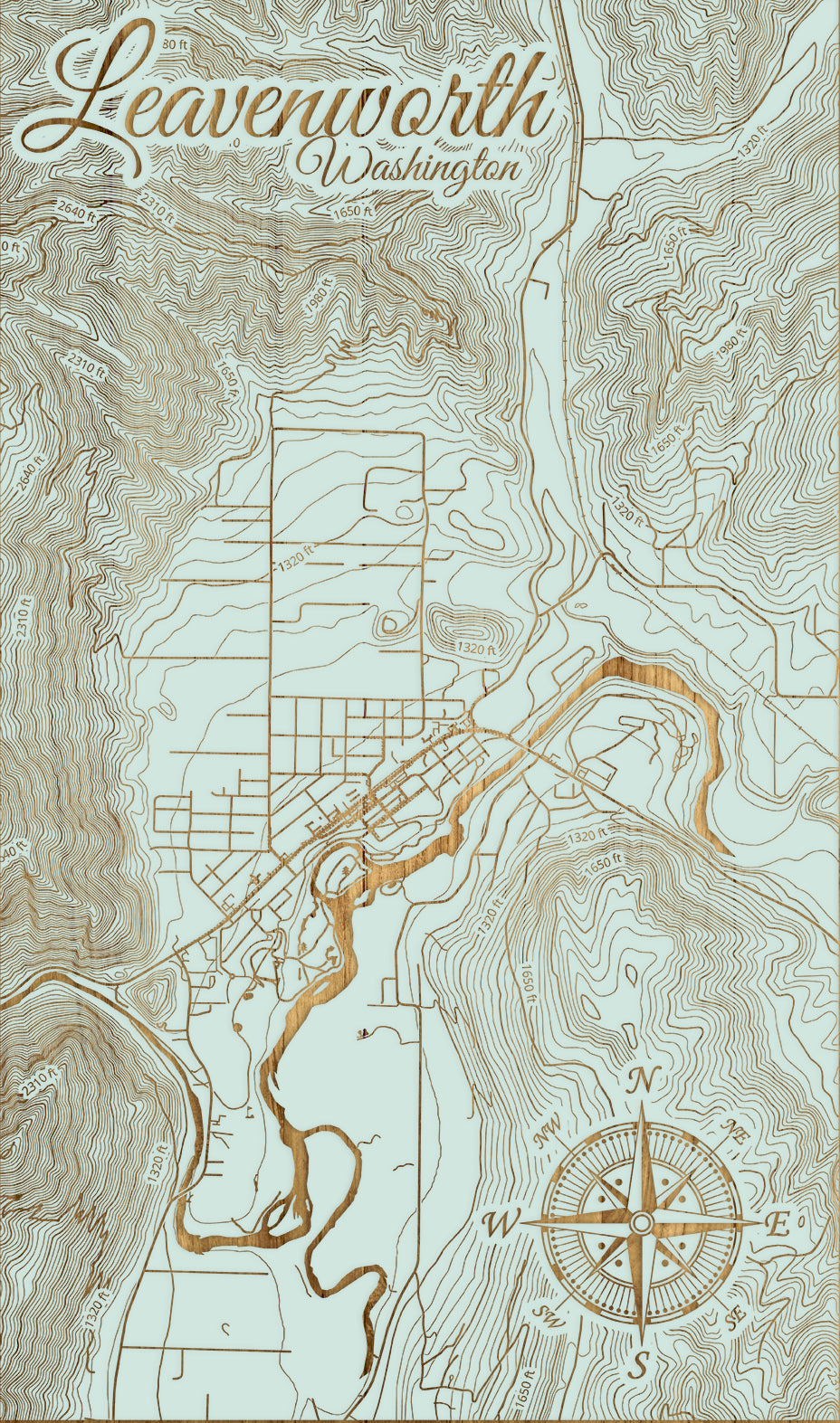 FP0992 - Leavenworth, WA Engraved Map (Standard)
