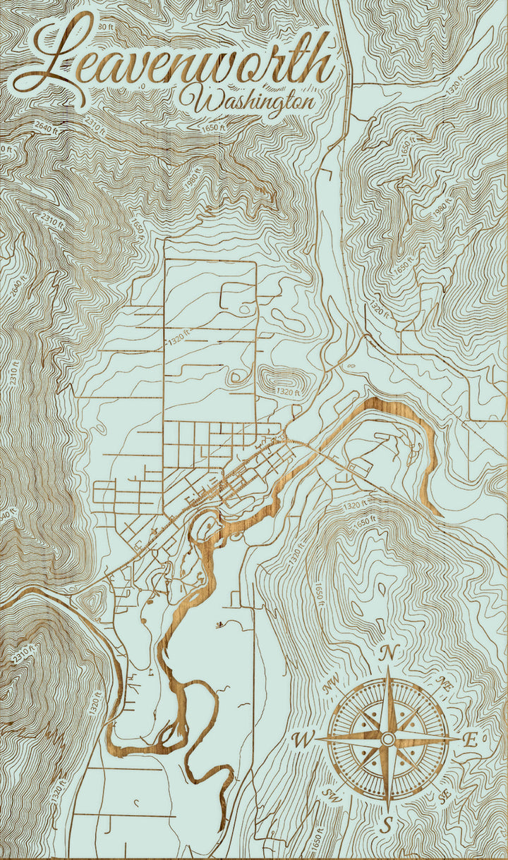 FP0992 - Leavenworth, WA Engraved Map (Standard)