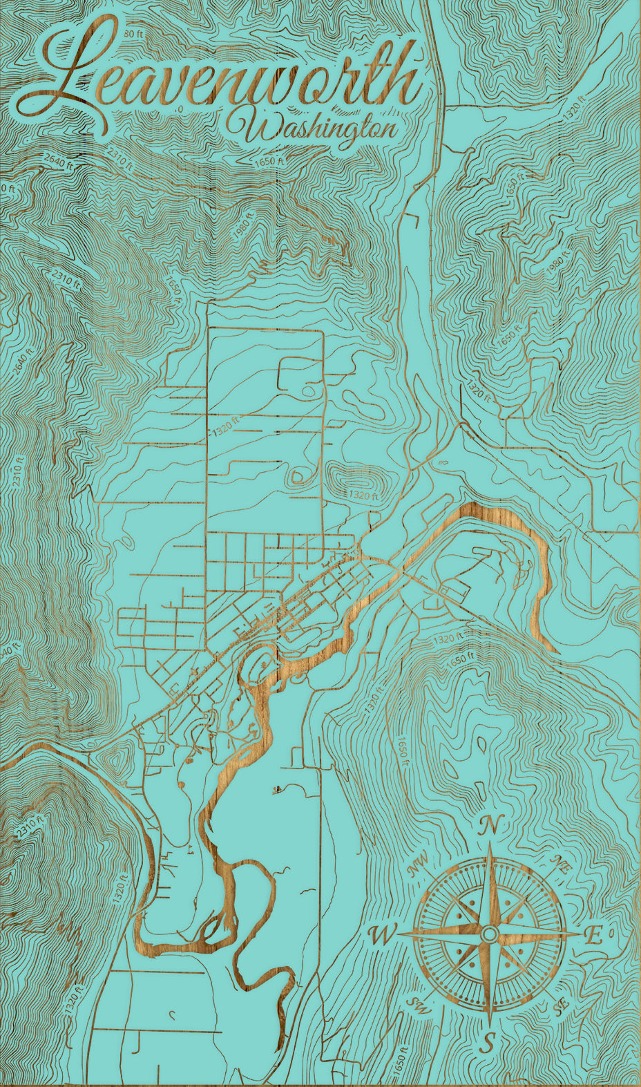 FP0992 - Leavenworth, WA Engraved Map (Standard)
