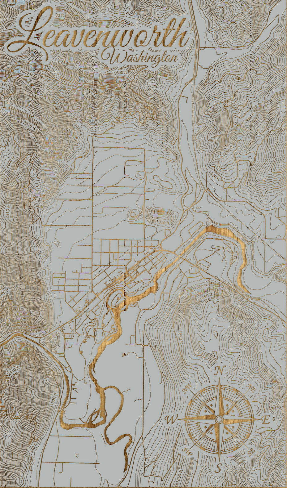 FP0992 - Leavenworth, WA Engraved Map (Standard)