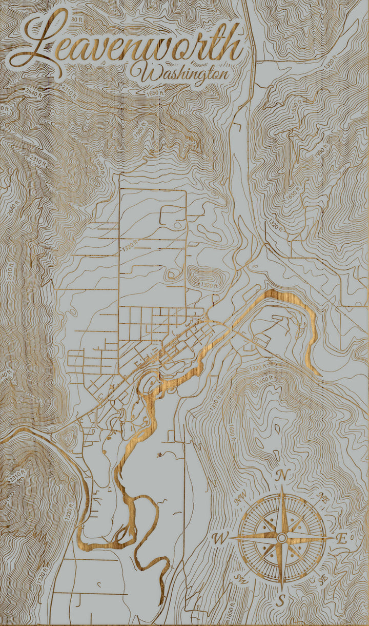 FP0992 - Leavenworth, WA Engraved Map (Standard)