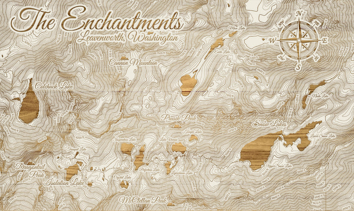 FP0992 - The Enchantments, WA Engraved Map (Standard)