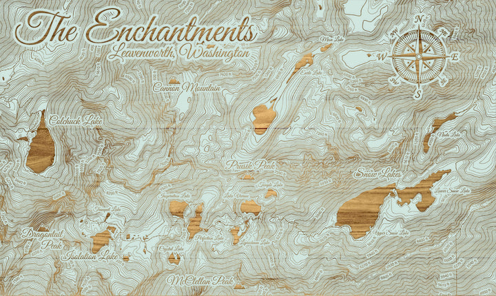 FP0992 - The Enchantments, WA Engraved Map (Standard)