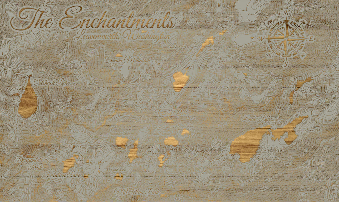 FP0992 - The Enchantments, WA Engraved Map (Standard)