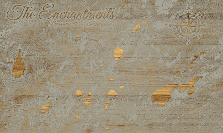 FP0992 - The Enchantments, WA Engraved Map (Standard)