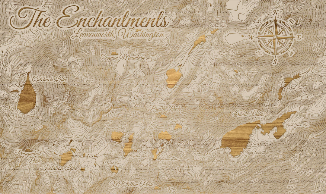 FP0992 - The Enchantments, WA Engraved Map (Standard)