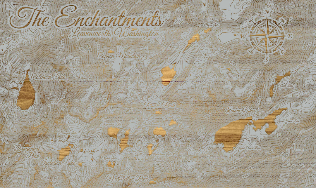 FP0992 - The Enchantments, WA Engraved Map (Standard)
