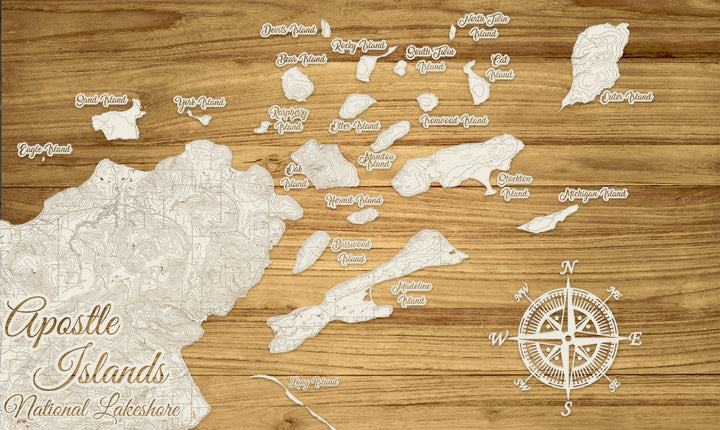 FP0764 - Extended Apostle Islands Engraved Map (Standard)