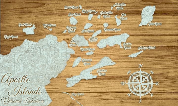 FP0764 - Extended Apostle Islands Engraved Map (Standard)