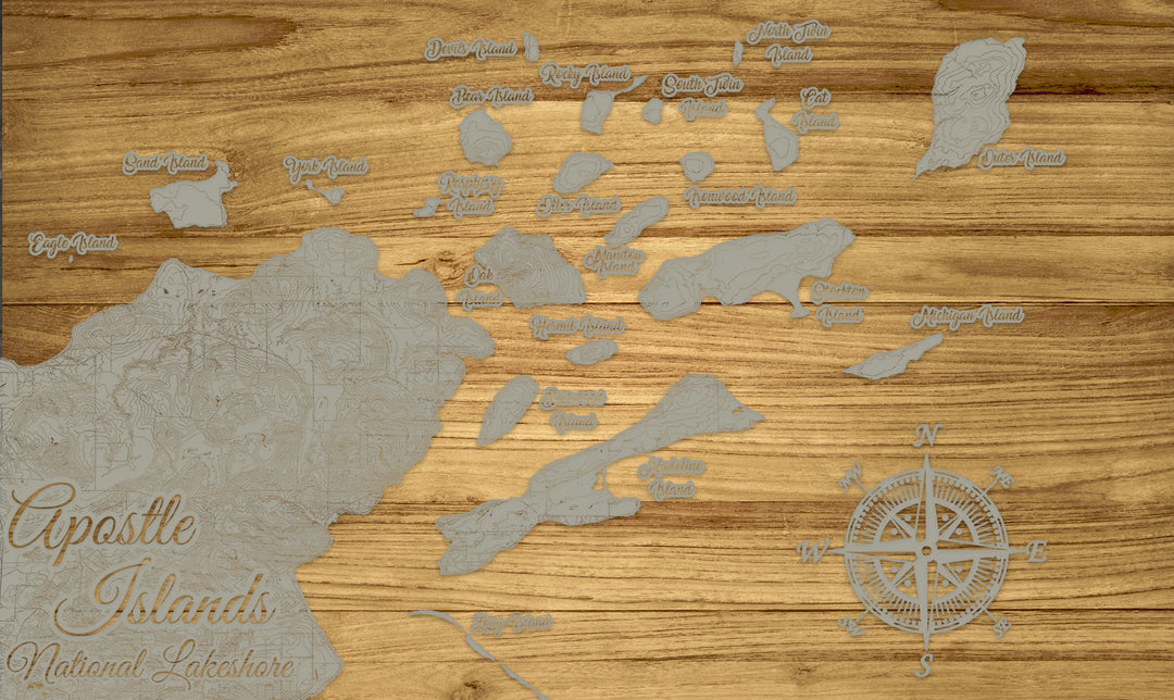 FP0764 - Extended Apostle Islands Engraved Map (Standard)