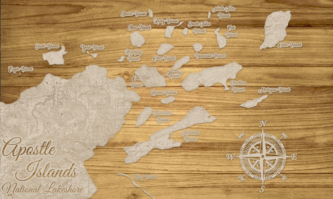 FP0764 - Extended Apostle Islands Engraved Map (Standard)