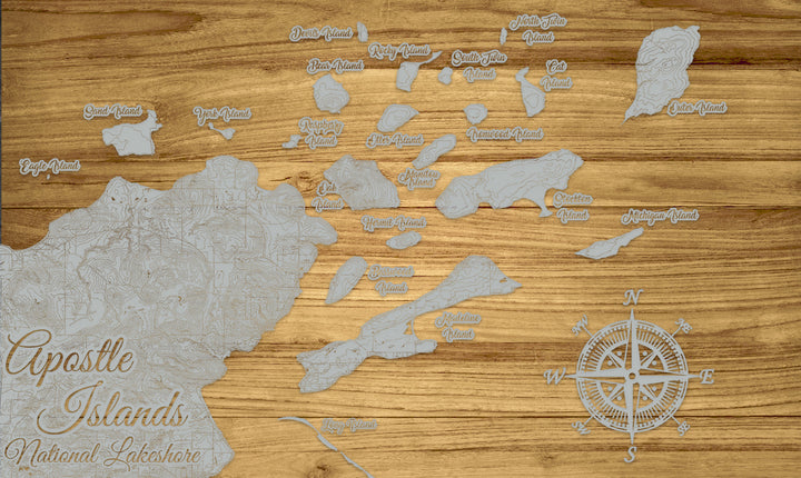 FP0764 - Extended Apostle Islands Engraved Map (Standard)
