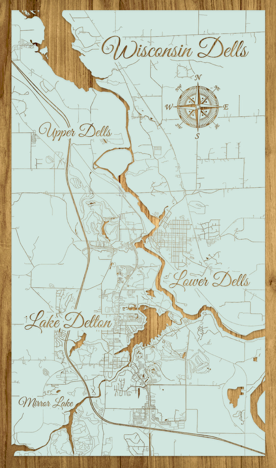 FP1618 - Wisconsin Dells, WI Engraved Map (Standard)