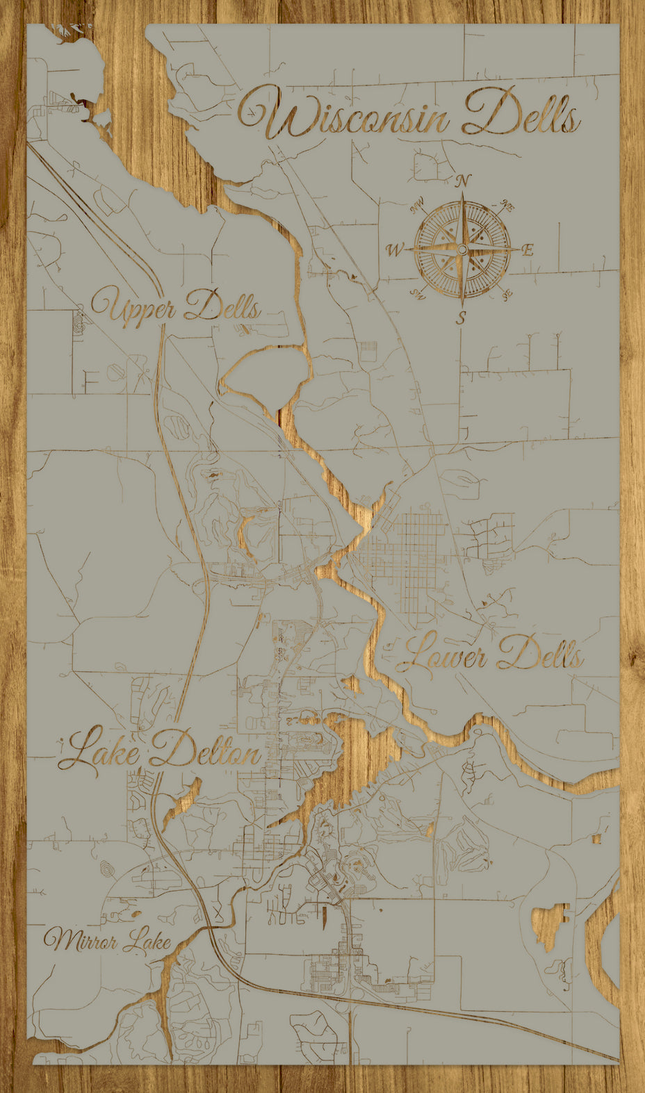 FP1618 - Wisconsin Dells, WI Engraved Map (Standard)