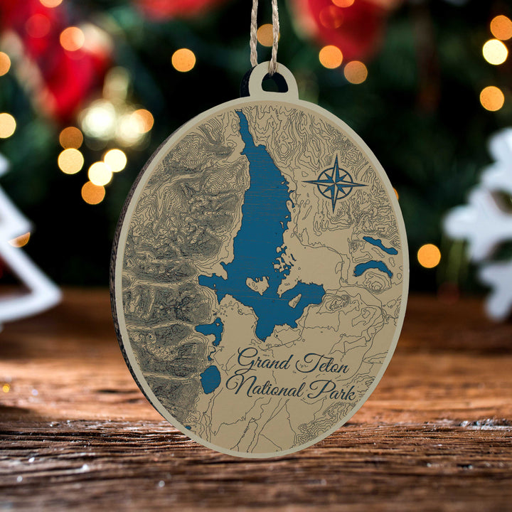 FP0614 - Grand Teton Nat'l Park Printed Ornament (Bronze)