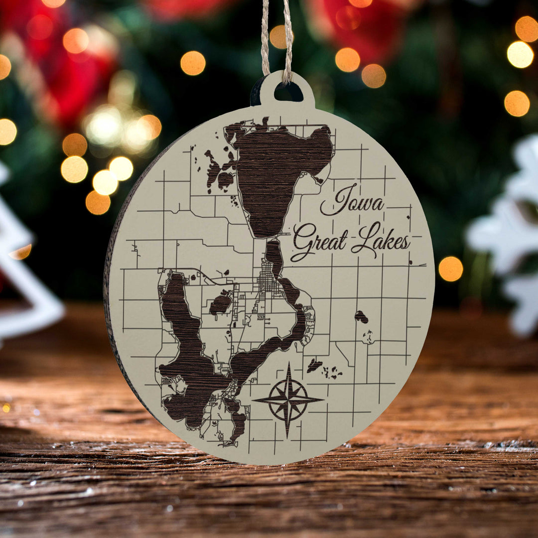 FP0690 - Iowa Great Lakes Engraved Ornament (Standard)